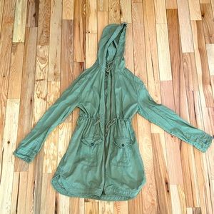 Long green jacket
